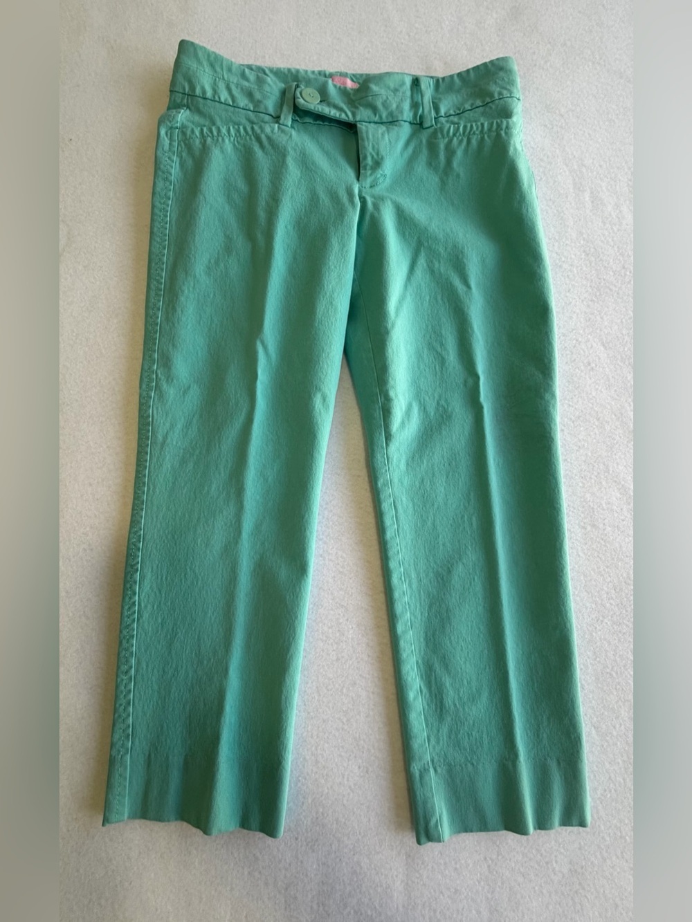 Lilly Pulitzer Mint Green Cropped Pants with Pink Label